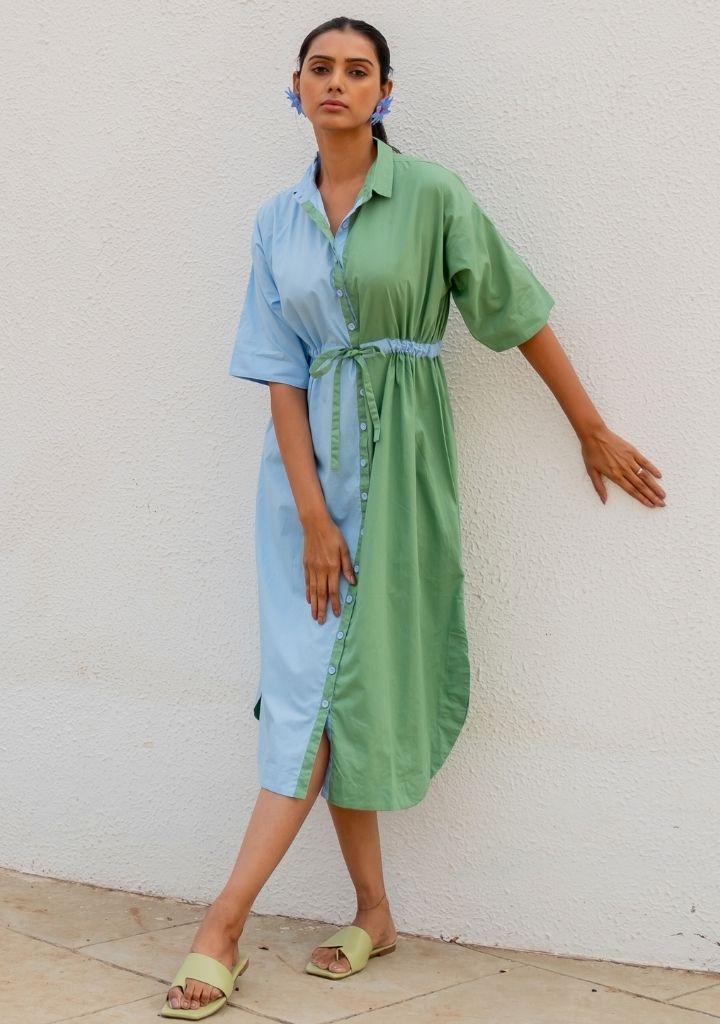 Periwinkle Meadows Shirt Dress