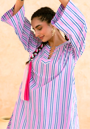 Pink Blue Striped Set