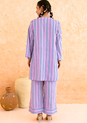Pink Blue Striped Set
