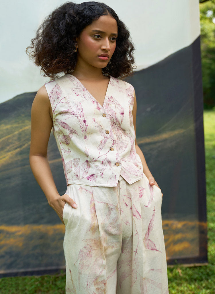 Foliage Blazer Vest Set