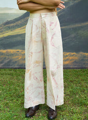 Pink Foliage Flared Pants