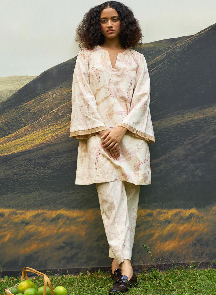 Pink Foliage Kurta