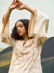 Pink Foliage Kurta Set