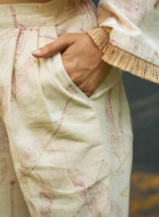 Pink Foliage Straight Pants