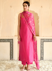Pink Rose Kurta Set