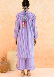Pink Striped Kurta Set