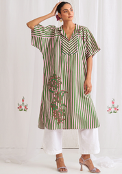 Pink & Green Striped Set