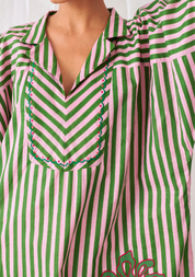 Pink & Green Striped Set