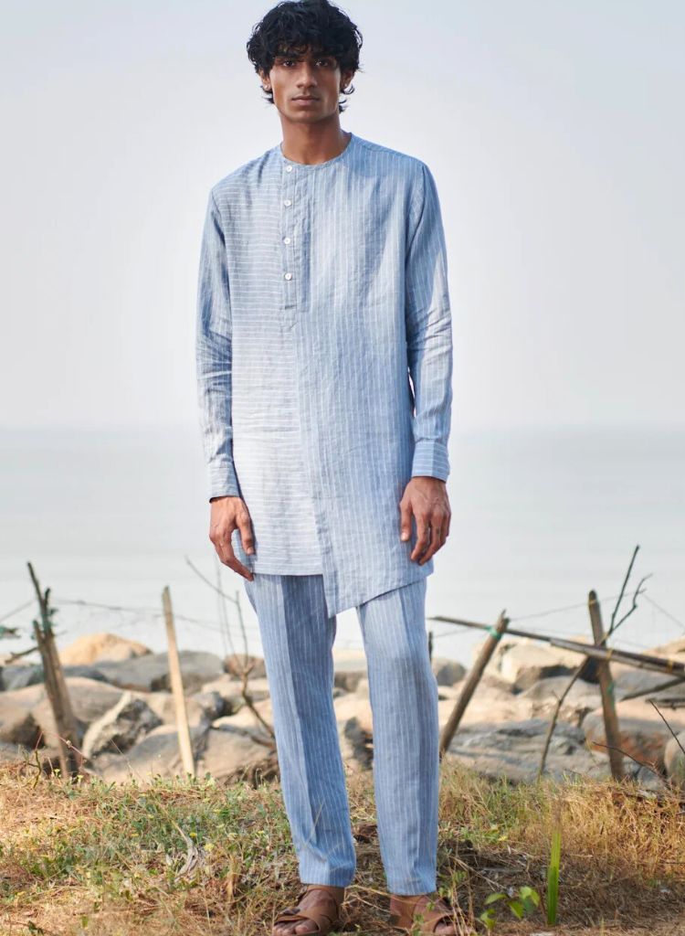Pinstripe Kurta Set