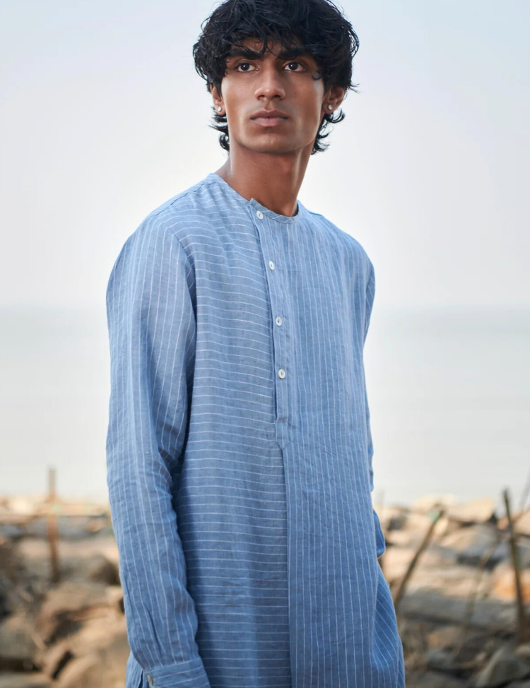 Pinstripe Kurta Set