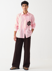 Pintuck Band Collar Shirt