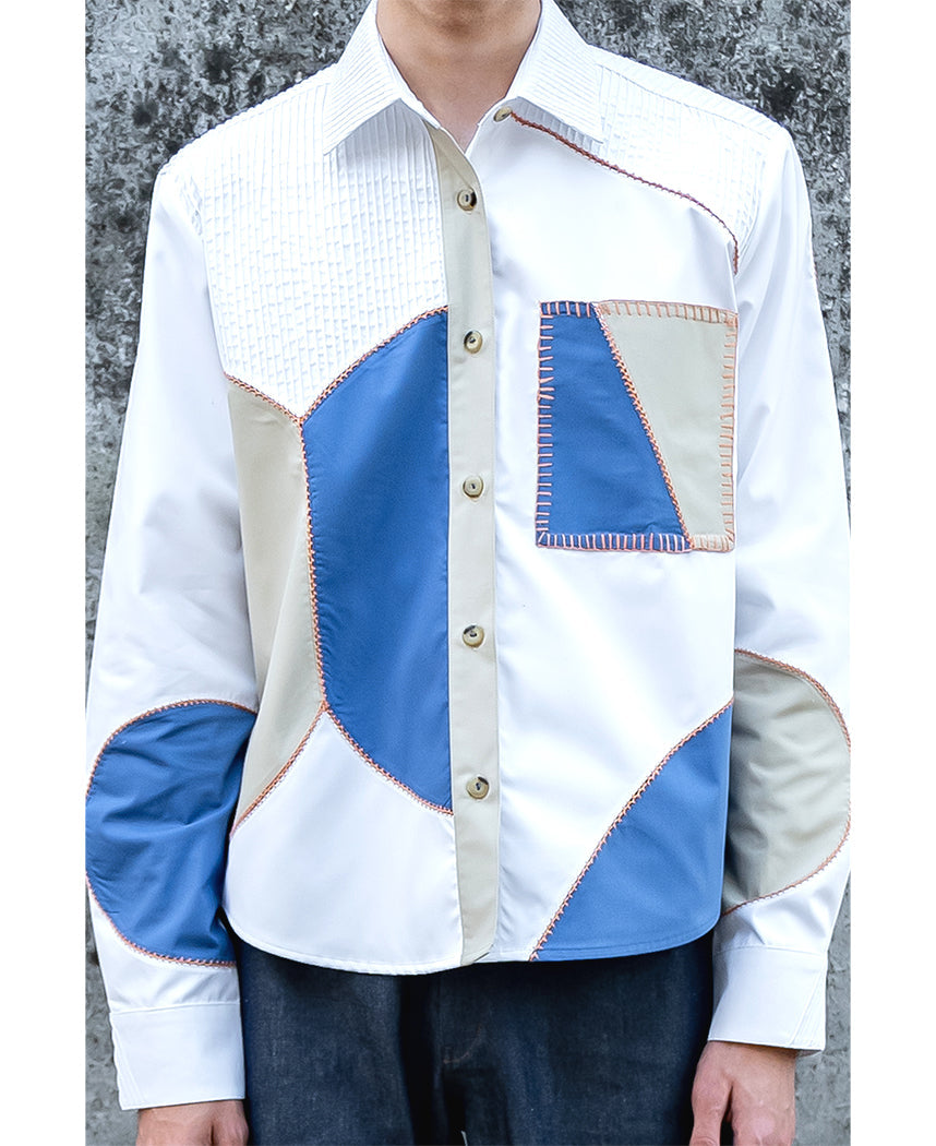 Pintuck Crochet Shirt