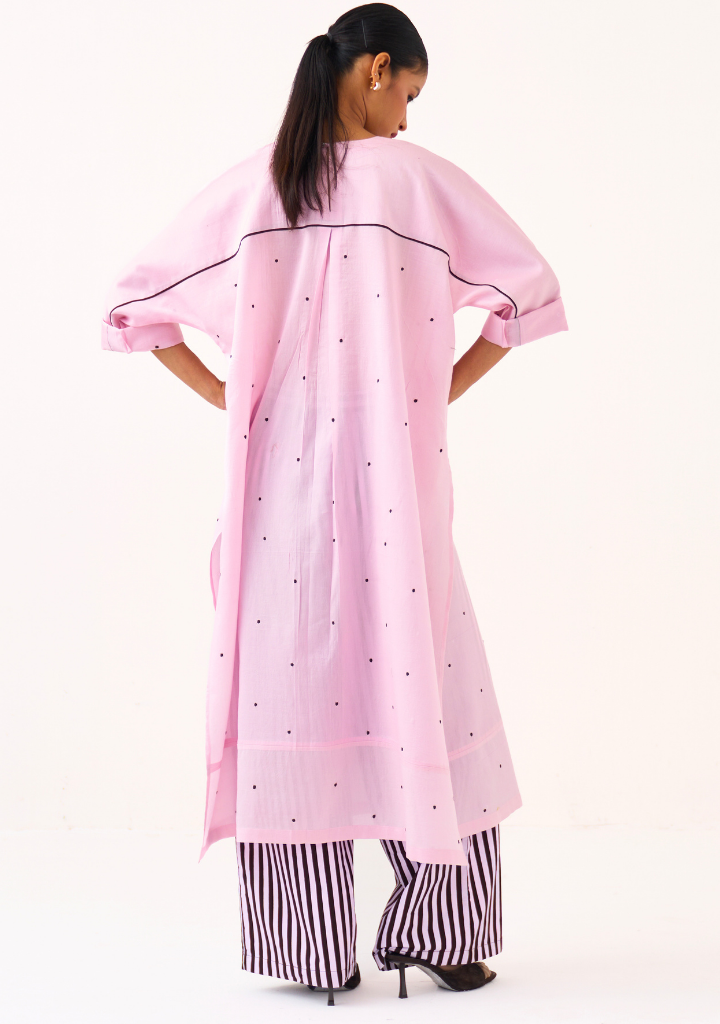 Pintuck Polka Kaftan Set