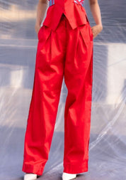 Piped Red Pants