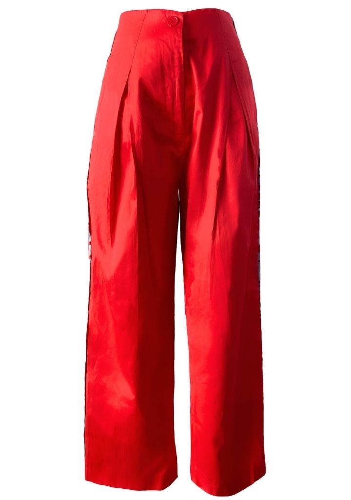 Piped Red Pants