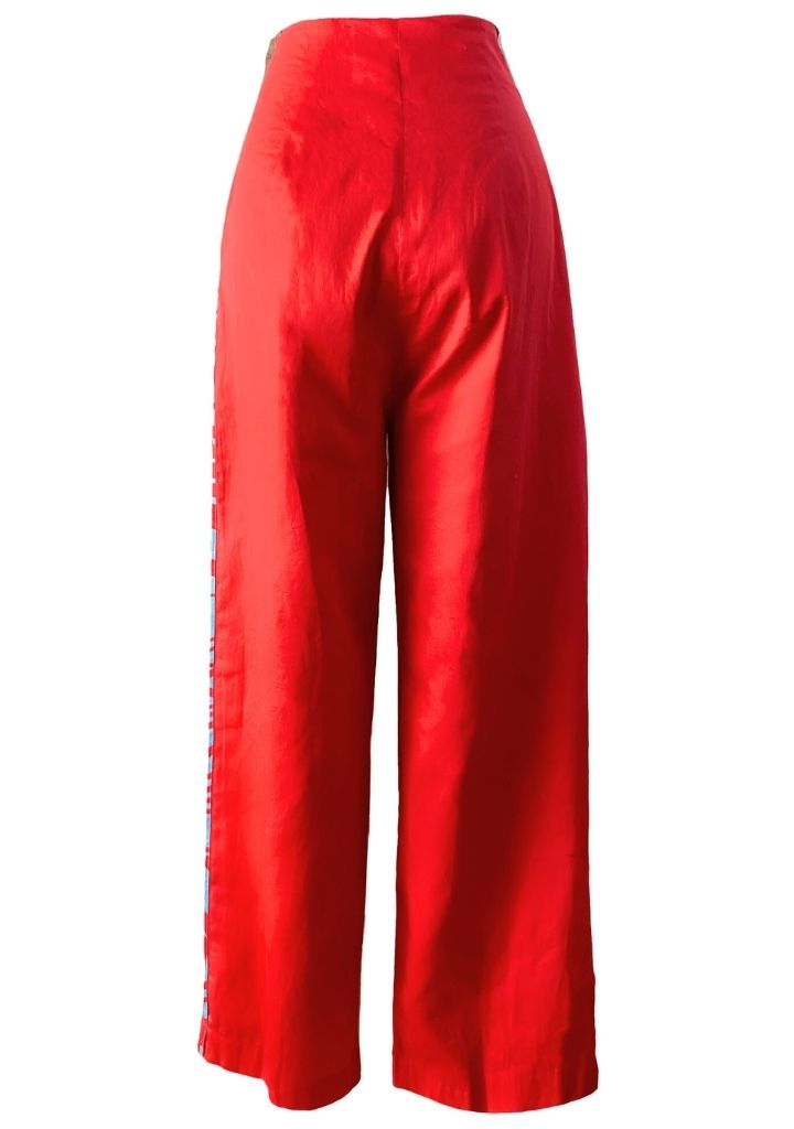 Piped Red Pants