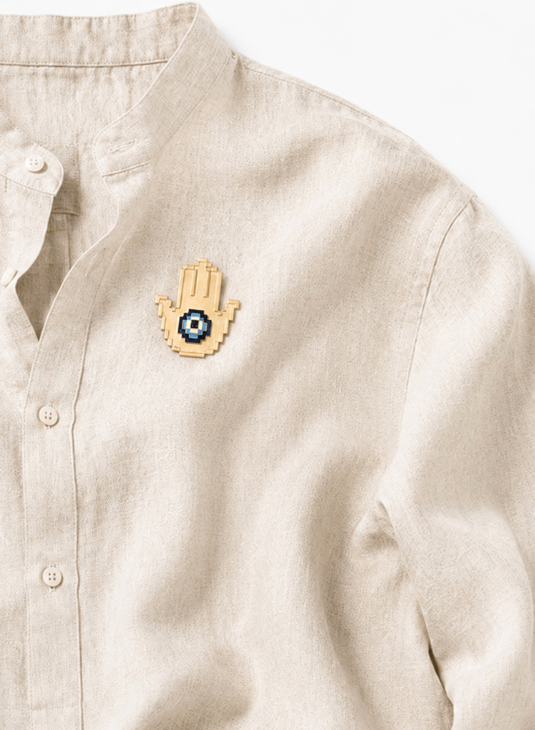Pixel Palm Brooch