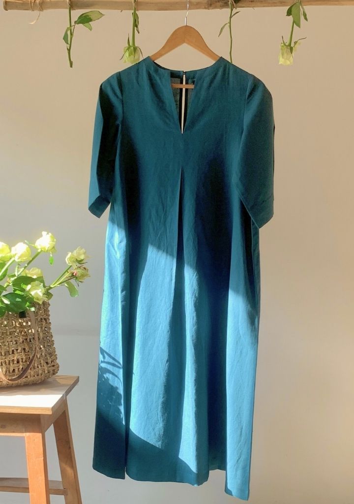 Pleated A-line Dress