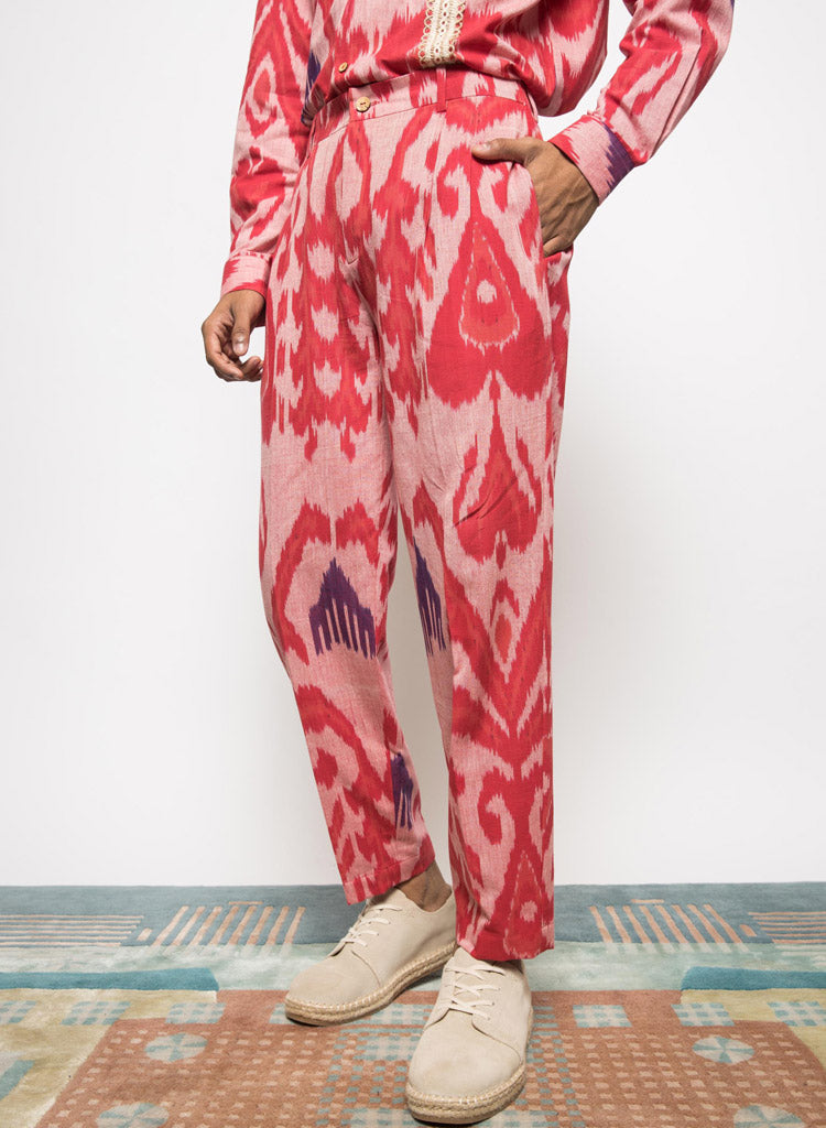 Pleated Barrel Leg Pants