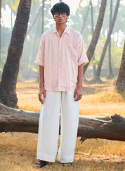 Pleated Camp Collar Shirt