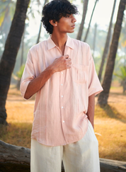 Pleated Camp Collar Shirt