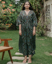 Ikat Pleated Kaftan