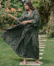 Ikat Pleated Kaftan