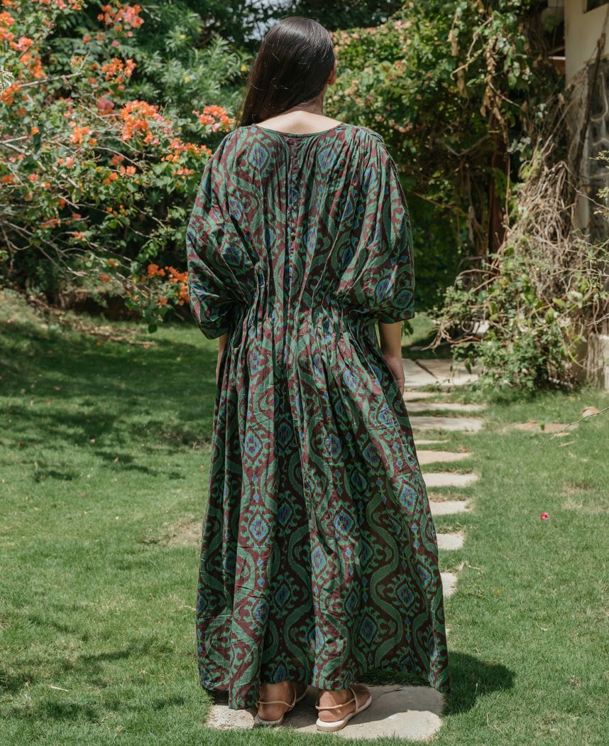 Ikat Pleated Kaftan