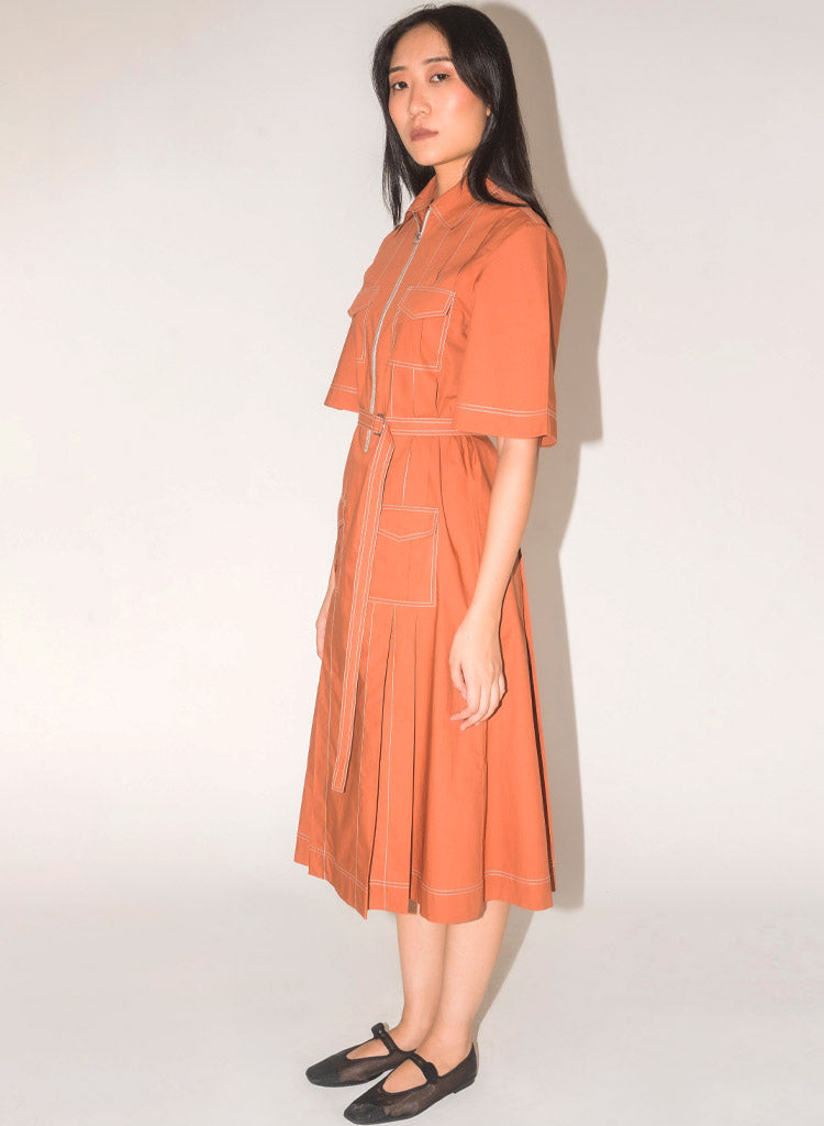 Pleated Safari Dress
