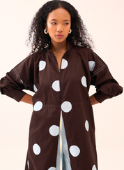 Polka Drawstring Tunic Set