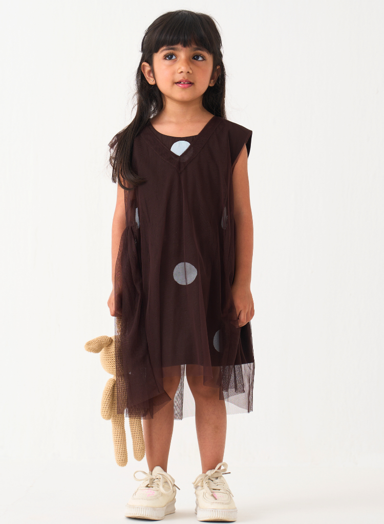 Polka Side Elastic Dress