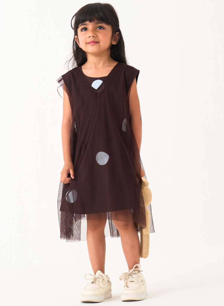 Polka Side Elastic Dress