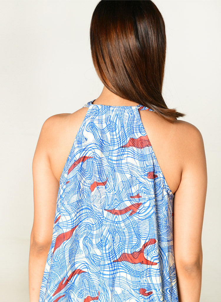 Ponzo Halter Neck Dress