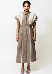 Poplin Panelled Shirt Dress