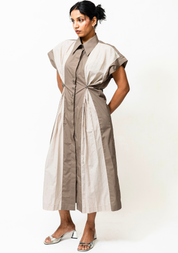 Poplin Panelled Shirt Dress
