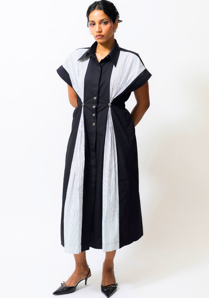 Poplin Panelled Shirt Dress