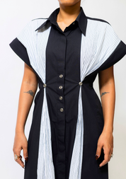Poplin Panelled Shirt Dress