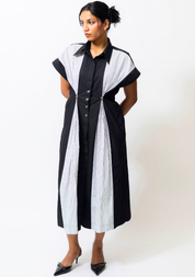 Poplin Panelled Shirt Dress
