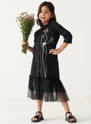 Poppy Appliqué Frill Dress