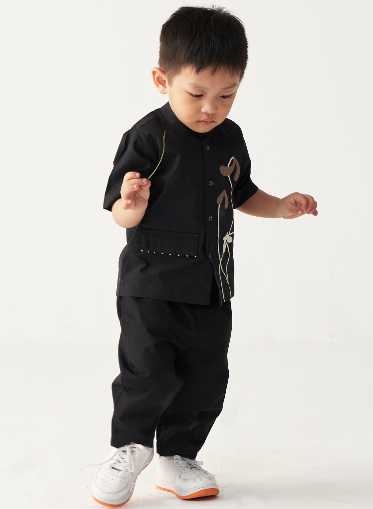 Poppy Appliqué Shirt Set