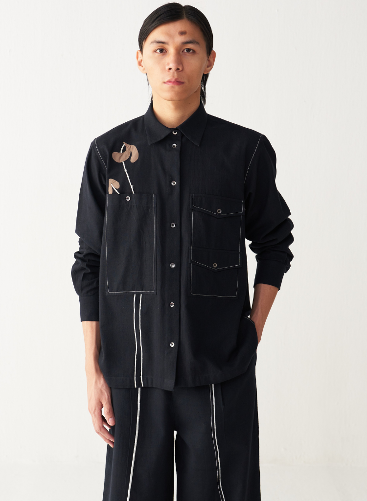 Poppy Appliqué Shirt Set