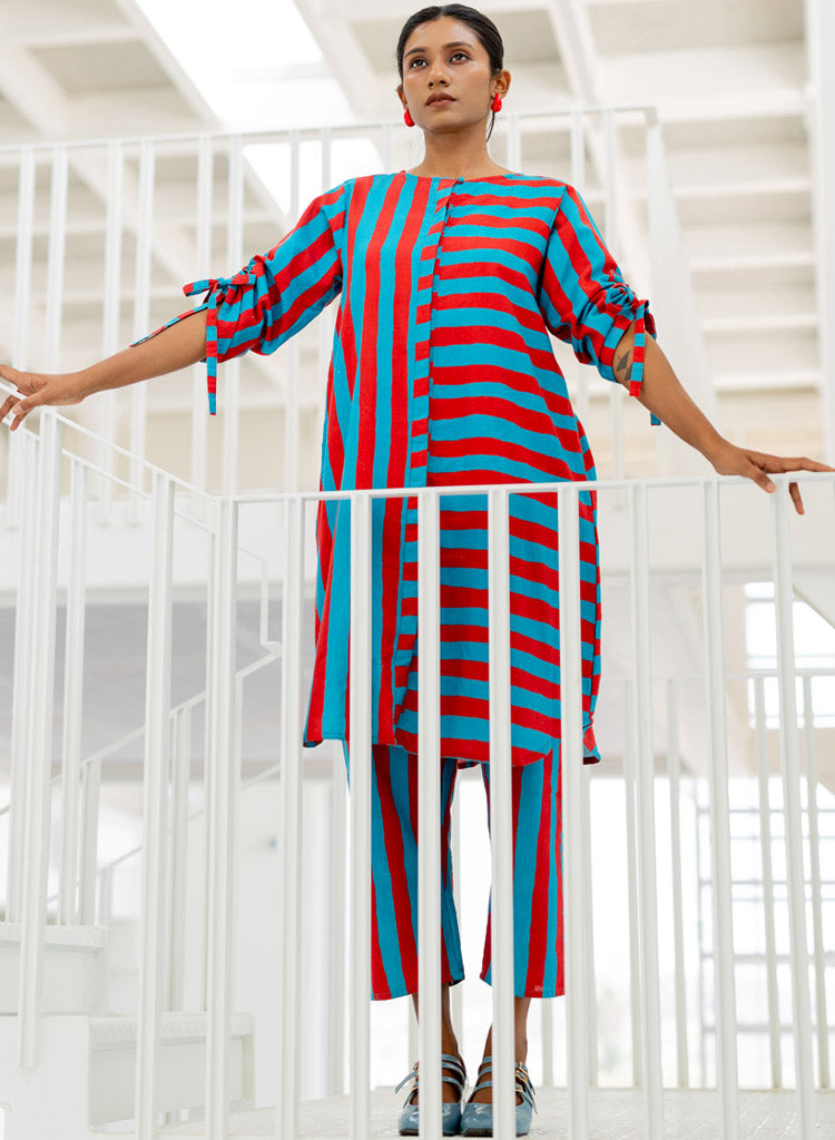 Poppy and Blue Stripe Tunic