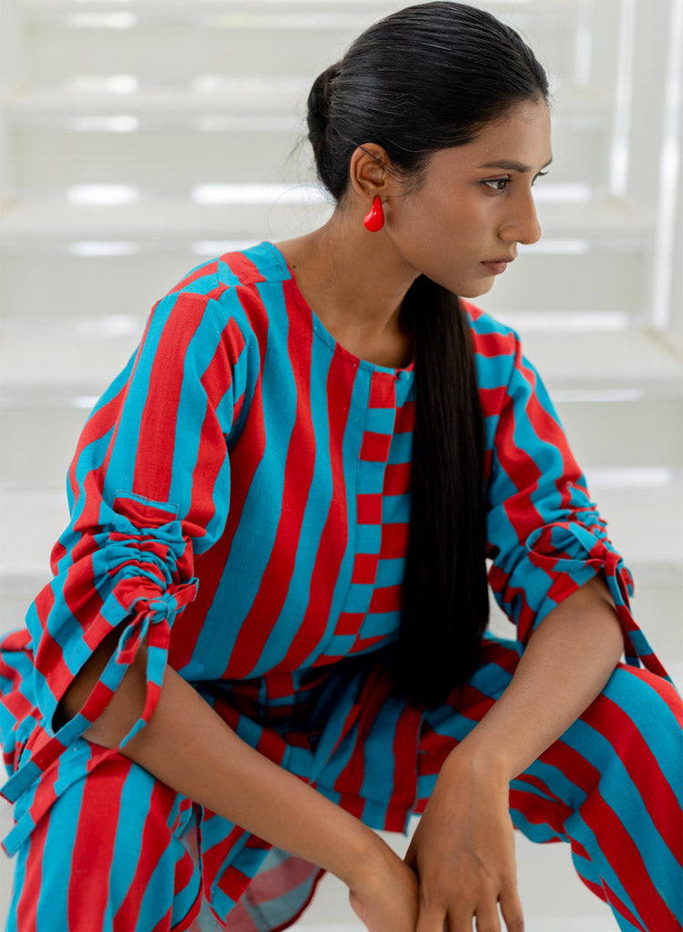 Poppy and Blue Stripe Tunic
