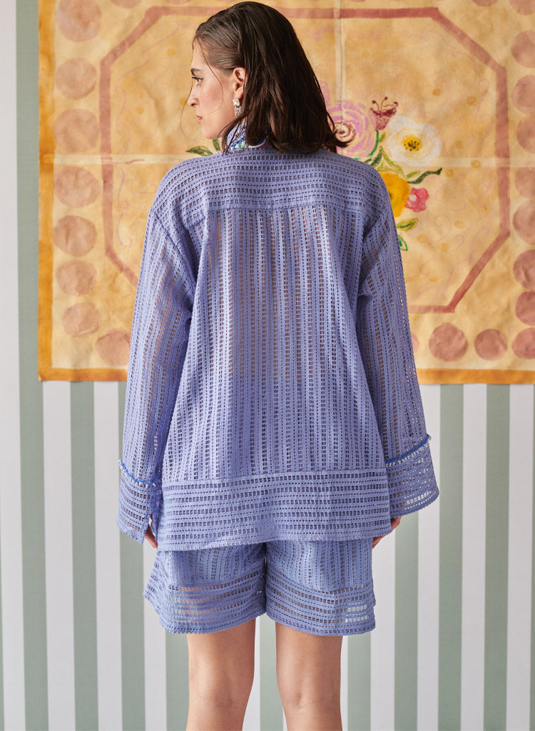 Powder Blue Crochet Shirt