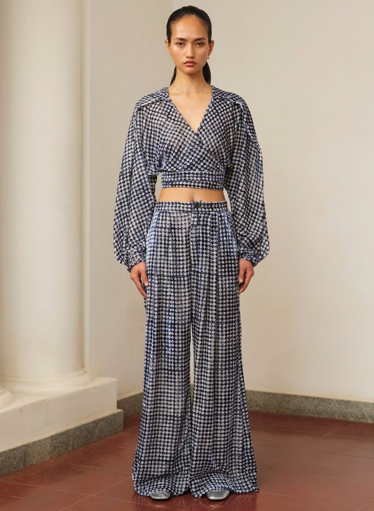 Printed Velvet Blouse