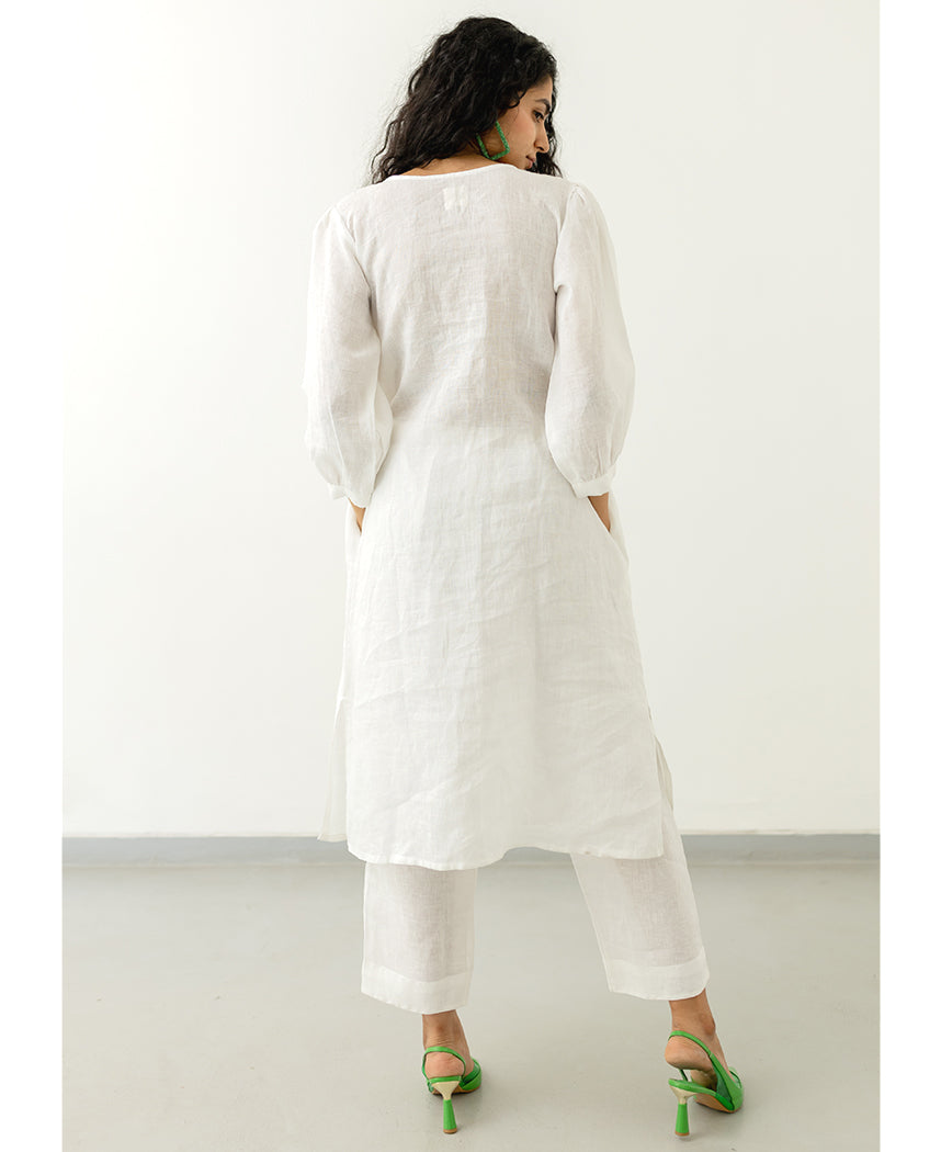 Pristine Linen Kurta Set
