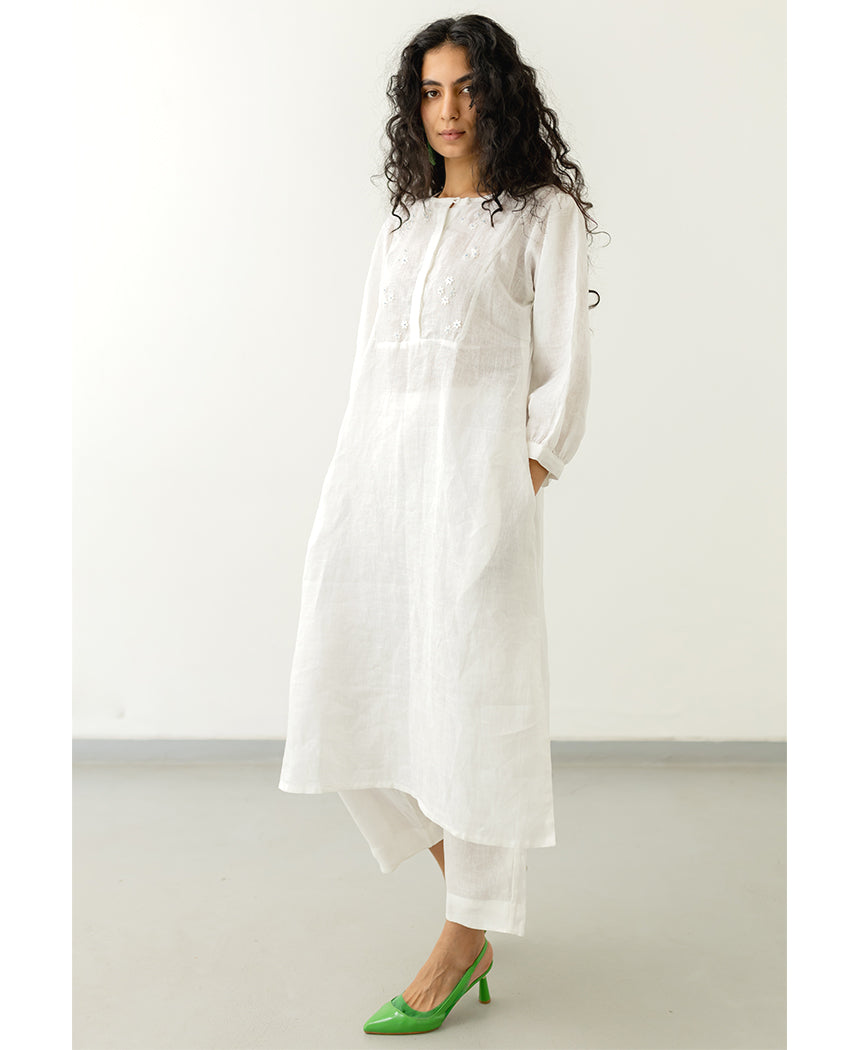 Pristine Linen Kurta Set