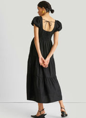 Puff Sleeve Maxi Dress