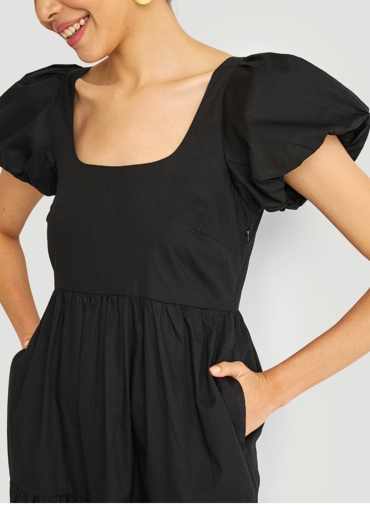 Puff Sleeve Maxi Dress