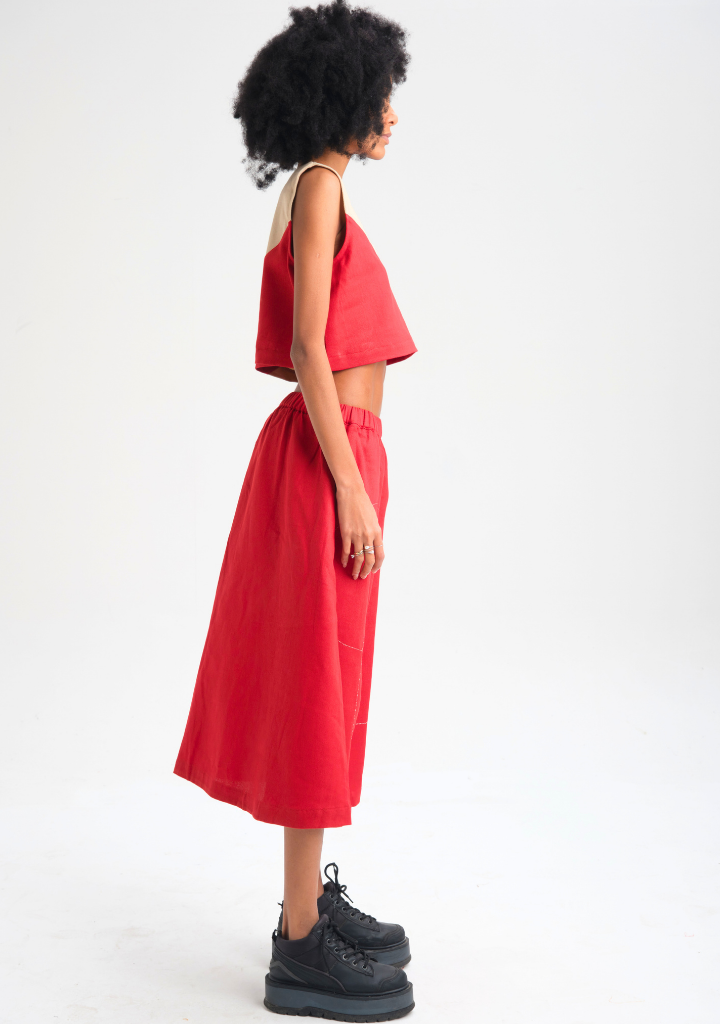 Red Bluebell Skirt